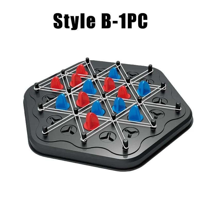 Triangle Chess Classic Puzzle Board Game 1/2/4PCS Chain Chess Rubber Band Multiplayer Battle Educational Chess for Kids