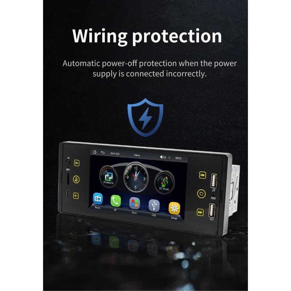 TOYOUSONIC 1 Din 5 Inch Car Radio MP5 Video Player Wireless Carplay Multimedia Player FM BT 2USB Bluetooth Mirrorlink Car Stereo