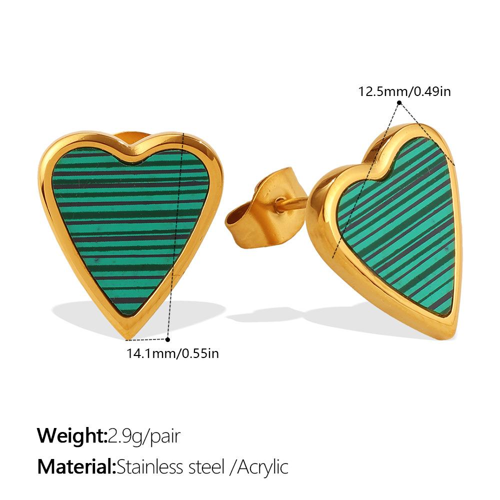 Gold Irregular White Shell Love Stud Earrings Simple Ins Wind Heart Earrings