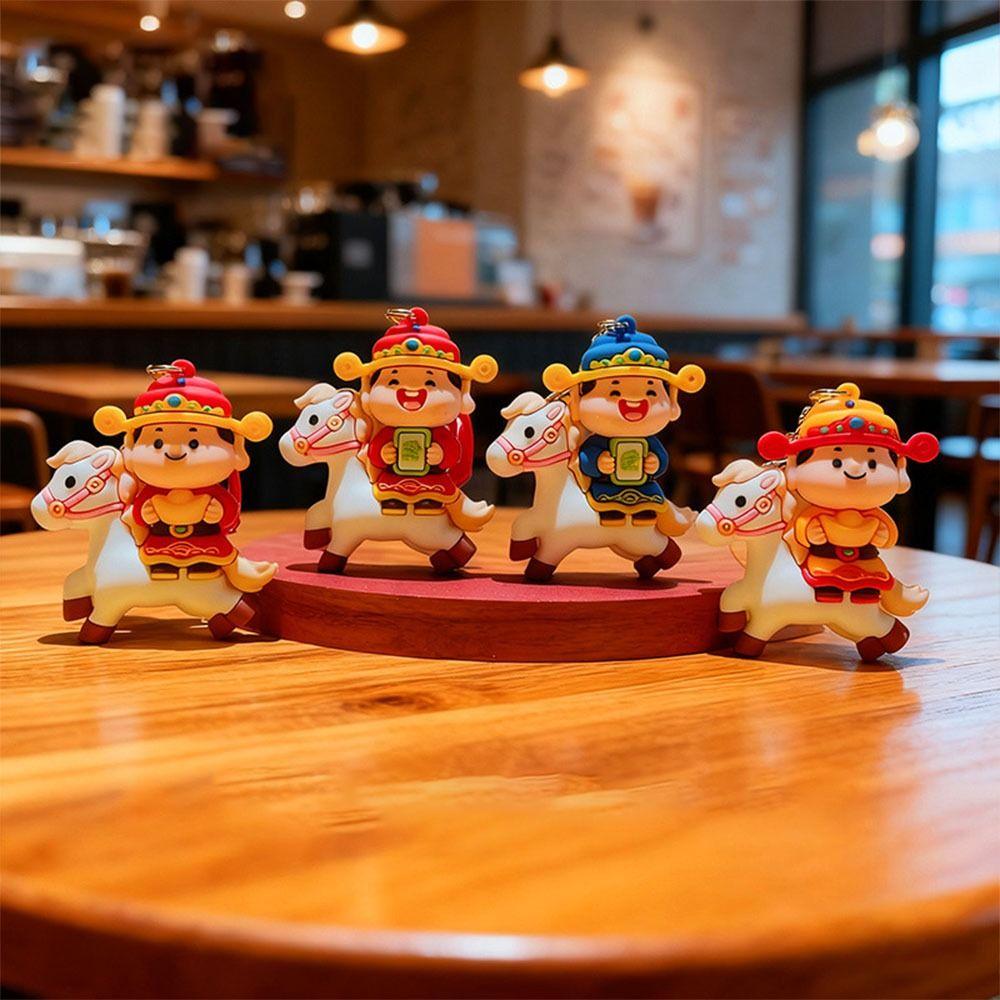 Little God of Wealth Cartoon Horse Bag Pendant Cute New Year Keyring Festive Decor