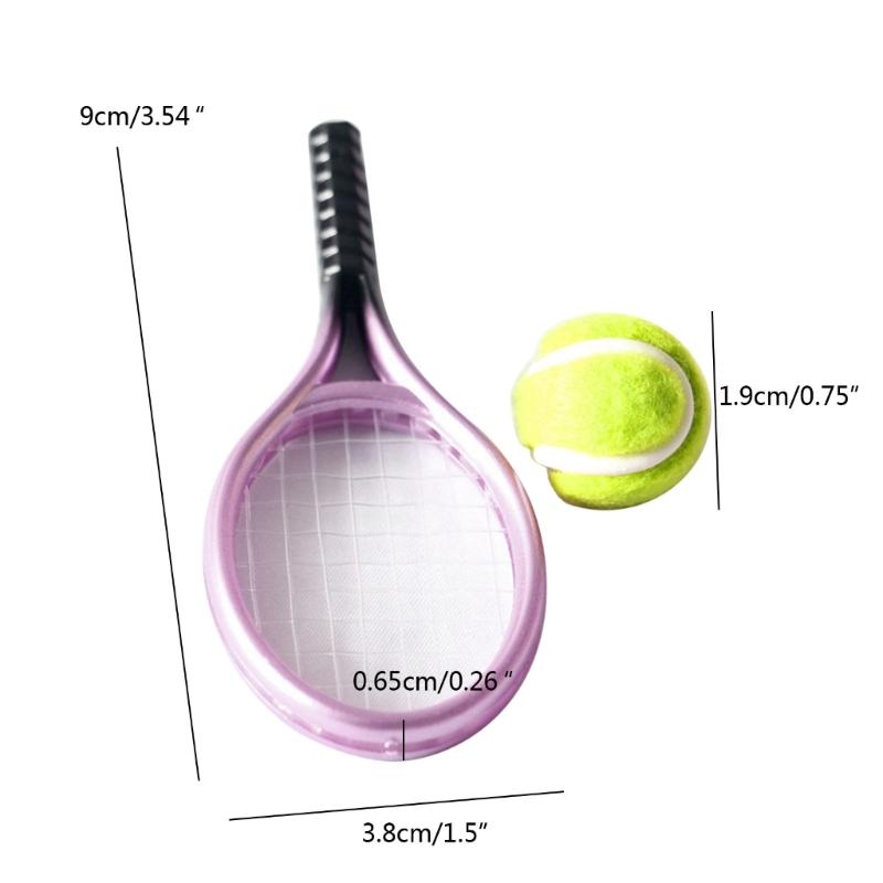 Tennis Ball Set Toddlers Household Model Kit Boys & Girls Gift Doll House Decor Model Mini Miniature House Decors