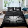 Basketball Bedding Sets,Polyester 3D Cartoon Boy's Duvet Cover Bedspread Pillowcase Bed Clothes Children Boys Bed Bedroom Sets