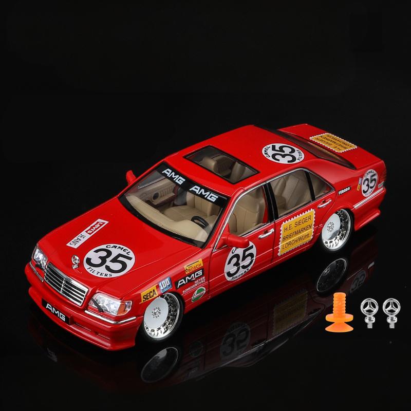 1:24 Mercedes Benz S W140 320SEL luxury cars Alloy Metal Diecast Model Car Sound And Light Pull Back Birthday Present For Child