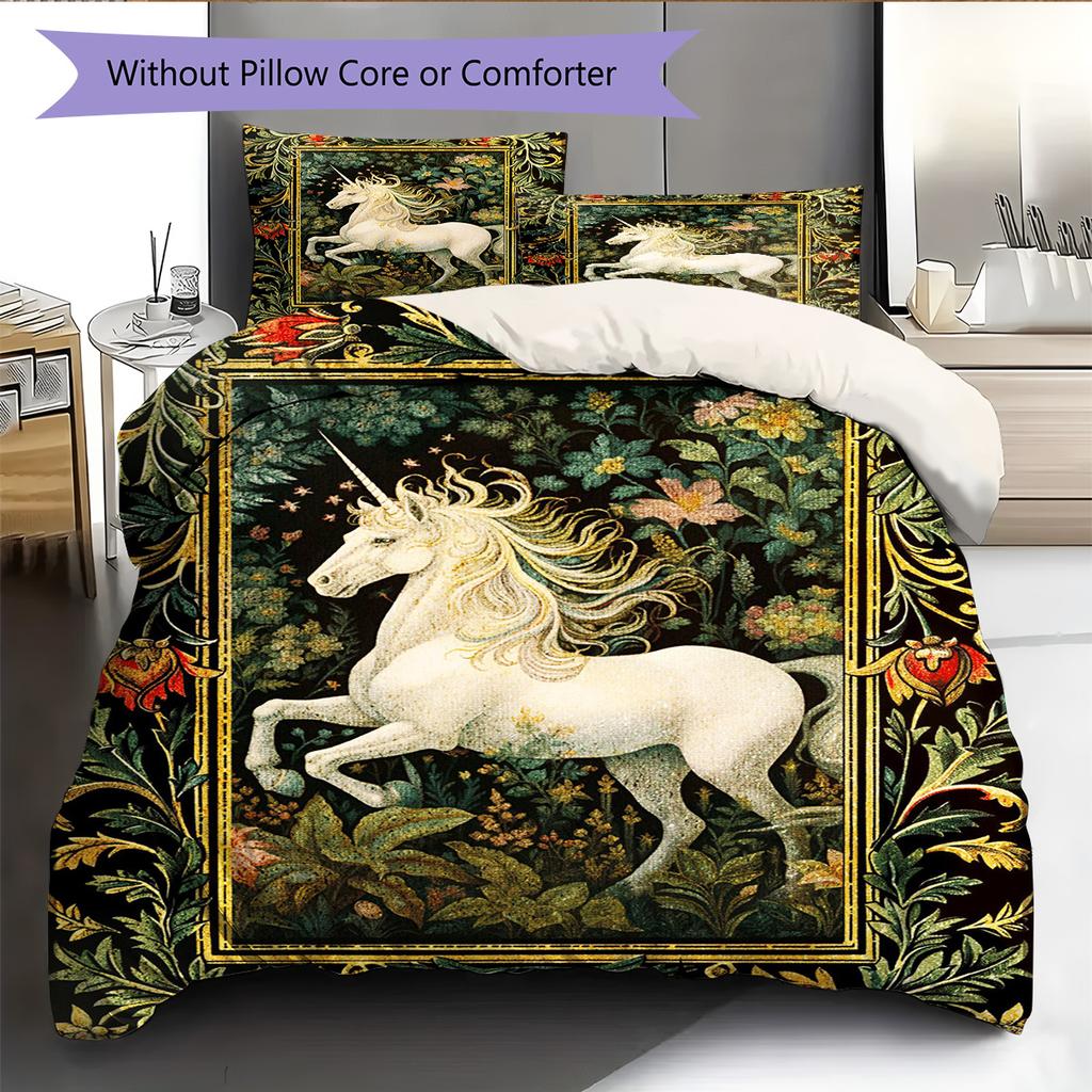 1PC Horse Bedding Quilt Set Quilt Cover Pillowcase Home Decoration Birthday Gift (1 * duvet cover + 15 * pillowcase, without core)