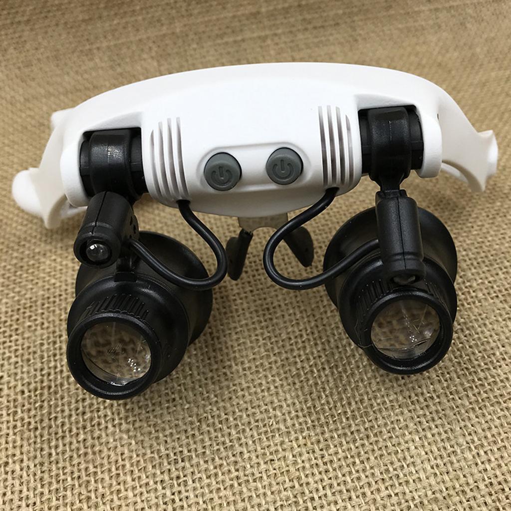 Magnifying Glasses with LED Light Jeweler Loupe Watch Repair Magnifier with 4 Interchangeable Lens 10x 15x 20x 25x