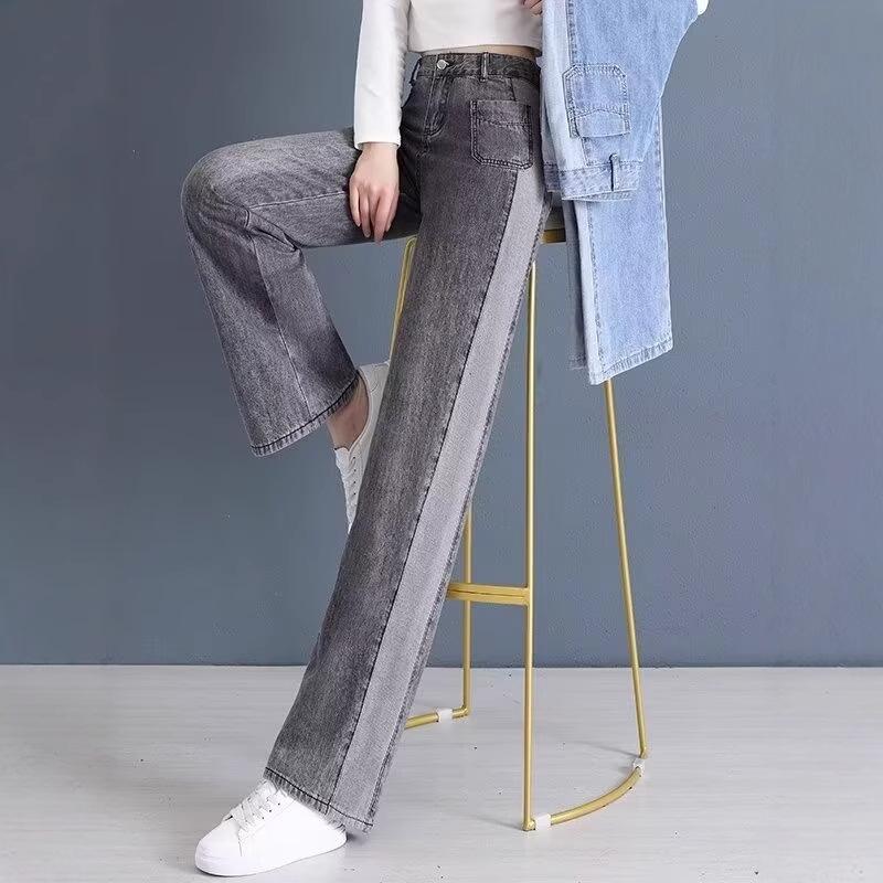 

Plus Size Smoke Gray High-Waist Casual Women s Wide Leg Jeans M