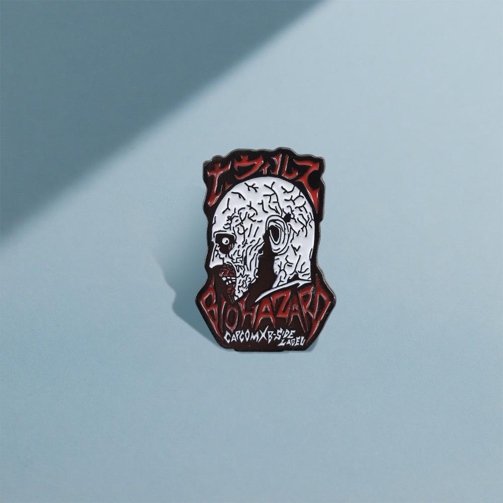 Gothic Skull Brooch: Skeleton Horror Badge Novelty Gift