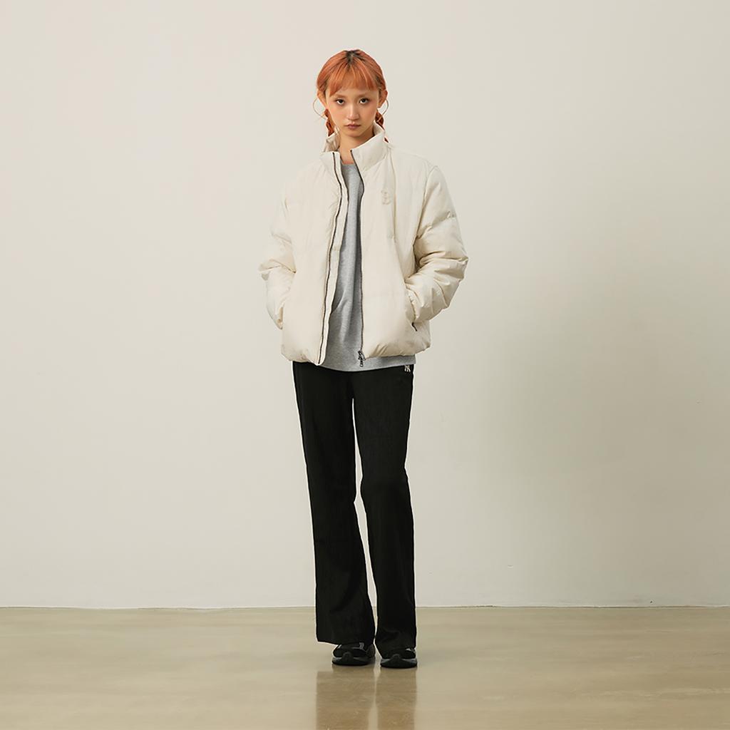 New MLB MONOGRAM Collection Boston Red Sox 24FW Cropped Down Jackets Unisex Dark Cream 3ADJM0346-43CRD