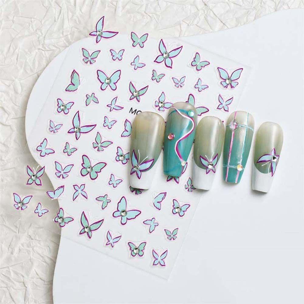 

Embossed Sticker Diamond Butterfly Nail Stickers Butterfly Nail Decorations Nail Salon