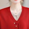 2025 Trendy Mom's Stylish Knit Cardigan: Spring/Fall Fake Two-Piece for Middle-Aged & Elderly Women