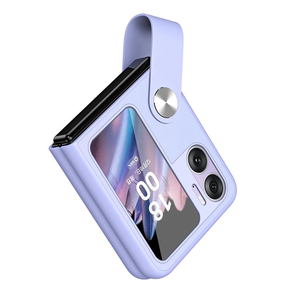 Etui na Oppo Find N2 Flip 5G z uchwytem na palec, etui typu flip na telefon, pokrowiec z PU skóry i PC ze stojakiem