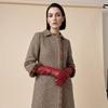 Full Finger Pu Leather Gloves Solid Color  Mittens Elastic Long Gloves  Winter