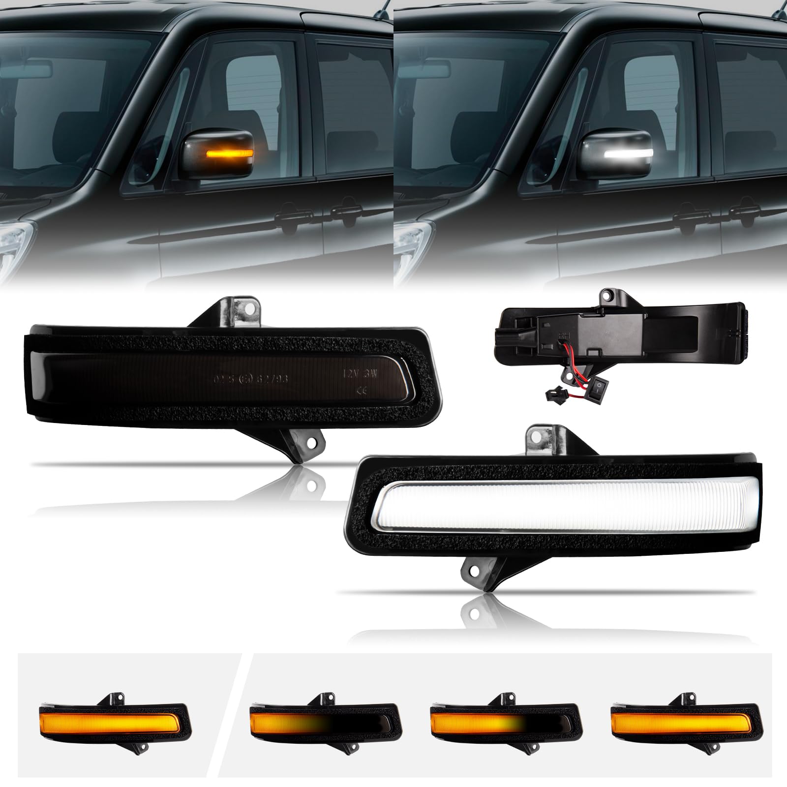 

Поворотники боковых зеркал POPMOTORZ для Suzuki Jimny Оригинальный комплект дымчатых Включает соответствующие техосмотру JB64/JB74 (H30.7-Настоящее время) - Струящийся,