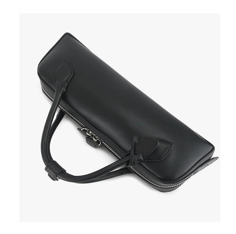 Europäischer & Amerikanischer Stil Echtes Leder Damen Crossbody Baguette Tasche - Modisches Erstschicht-Rindsleder für Pendeln & Streetstyle