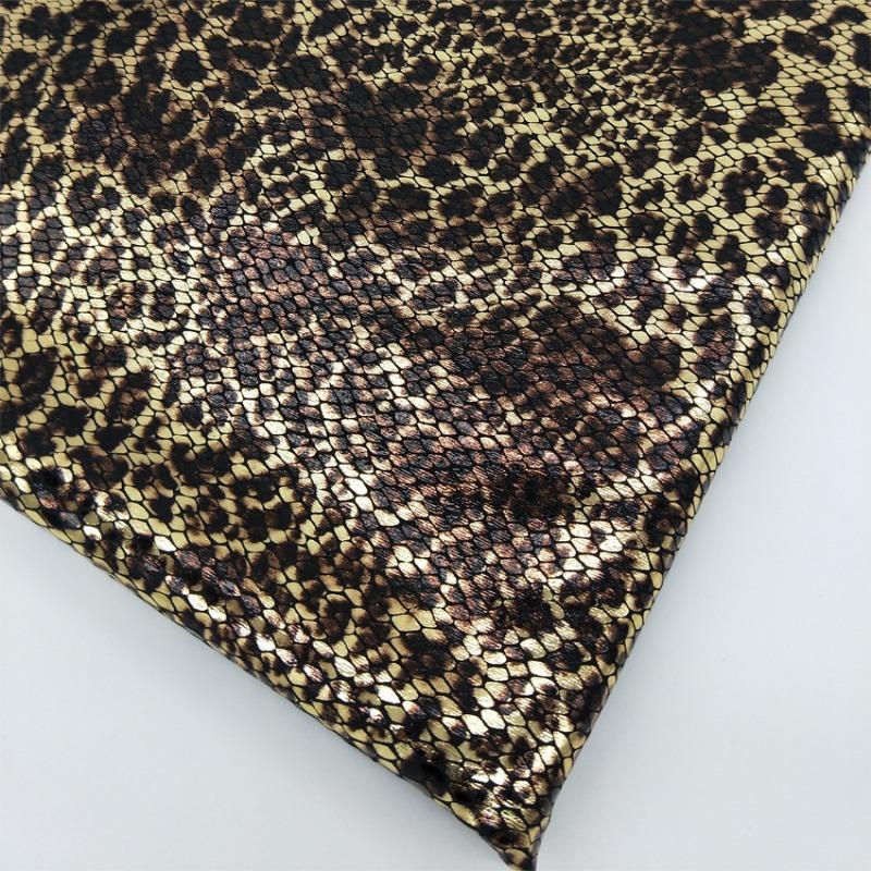 1M elastická leopardí bronzující látka lesklá zlatá textura hadí kůže spandexová látka na šití oblečení, sukní, šatů