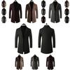 Stilvoller Herren Slim Trenchcoat mit langem einreihigem Design und Reversjacke