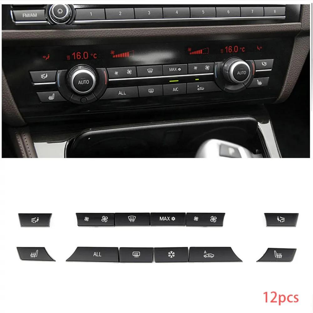 

12 Buttons Key Caps Repair Kit A/C Heater Switch Covers For BMW F07 F10 F11 F01