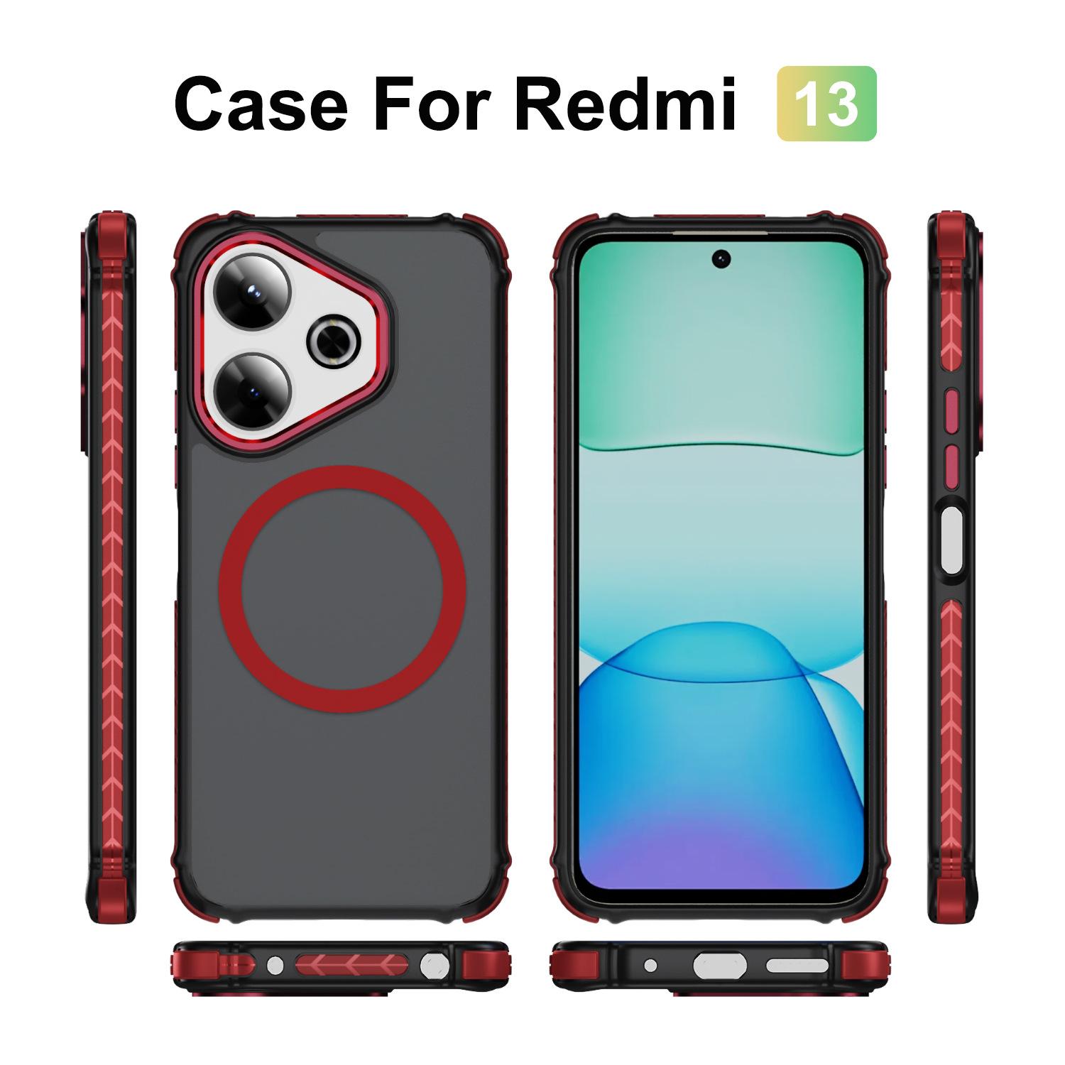 

Magnetic Phone Case Ins, High-end and Cool Anti Fingerprint Skin Feel Hard Case for Redmi, Redmi Phone Case For Redmi 13C 5G