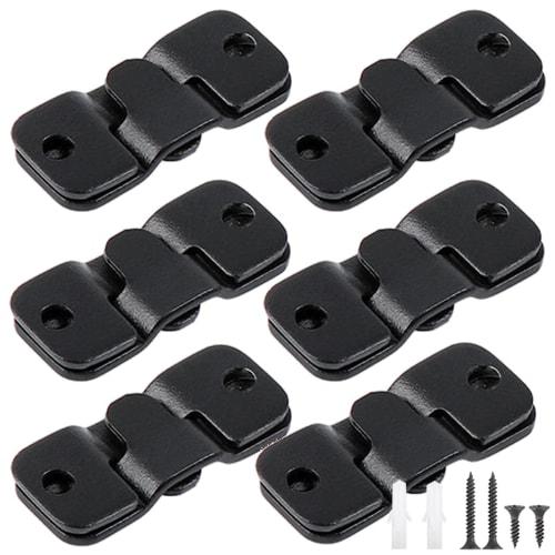 5WYOUKE Picture Frame Hanging Hardware, Set of 6, Stainless Steel Black Picture Hooks, Wall Mounting Hooks, Discreet Hanging Hardware for Paintings, P