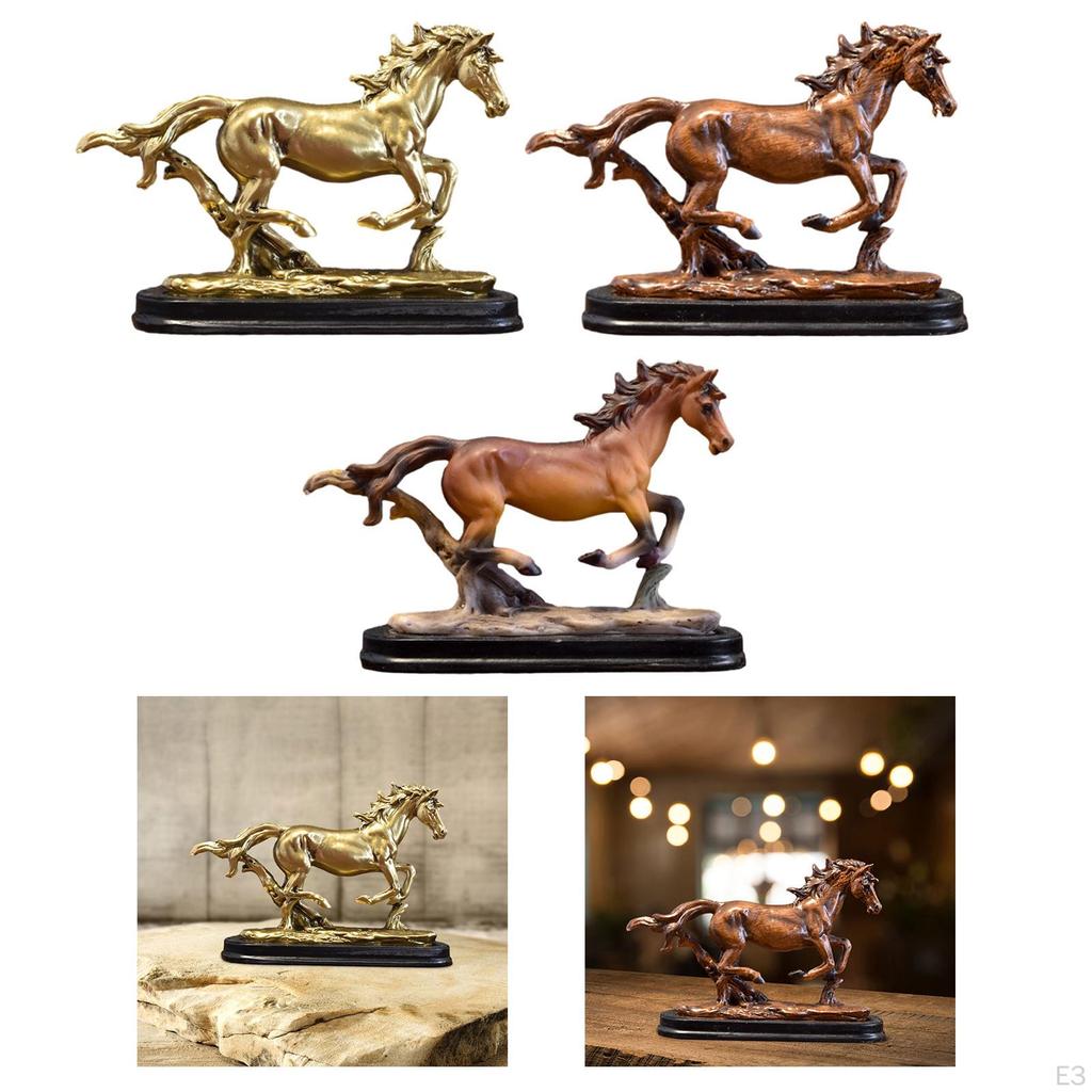 Statuetta Scultura in Resina Micro Paesaggio Decorativo da Collezione Statua di Cavallo Ornamento Artistico per Ufficio