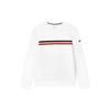 Fila Fleece Striped Print Crew Neck Pullover Sweatshirt Men Sweatshirt White F11M311209FWT