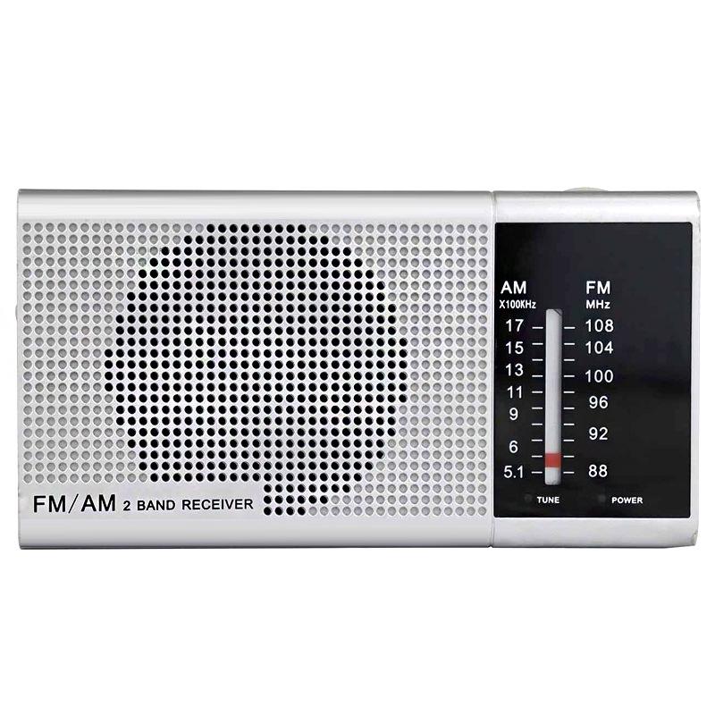 Mini Portable FM AM Radio Battery Powered DSP Radios Built-in Loudspeaker with 3.5MM Headphones Jack Frequency Window for Elder