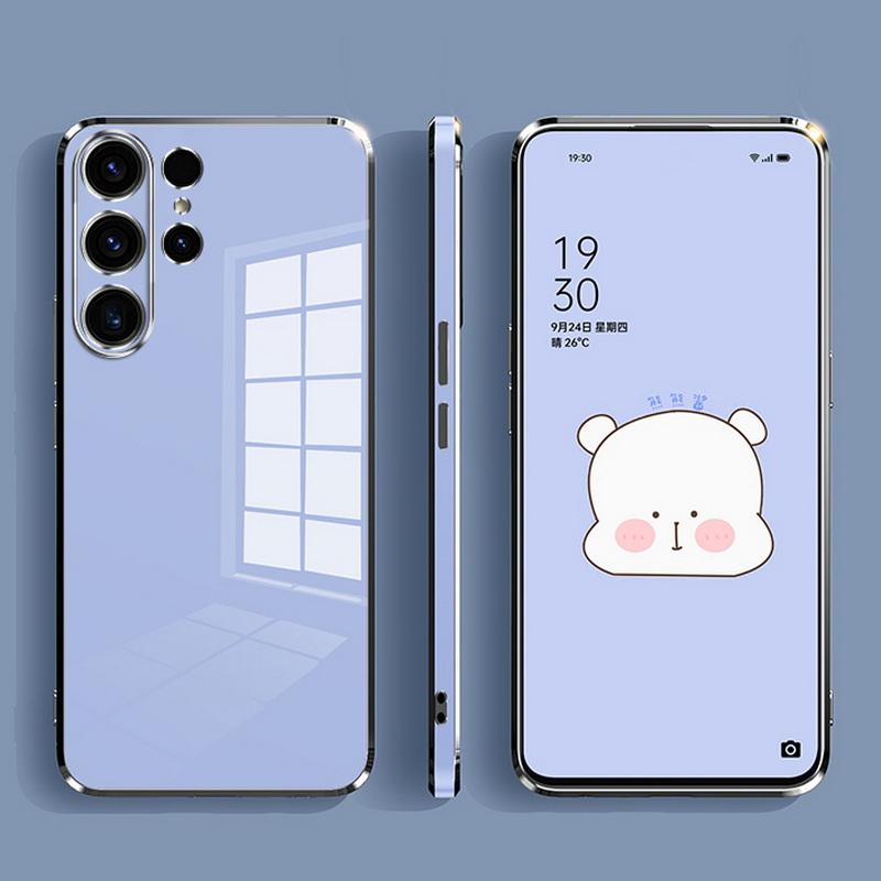 

Покрытие однотонный тонкий мягкий чехол для телефона Samsung Galaxy S25 Ultra S24 FE S23 S22 S21 A16 A56 A36 A55 A26 защита линзы глянцевый противоударный чехол Samsung S25 серый