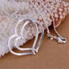 925 Stamped Silver Romantic Double Heart Pendant Necklace for Women Fashion Streetwear Jewelry Wedding Party Holiday Gifts