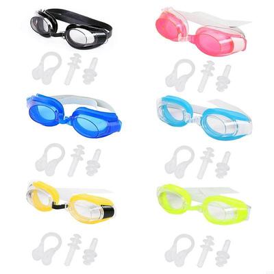 31BE Swim Goggles Swimming Goggles Snorkeling Divings Goggles Waterproof Swimming Glasses with Nose Cover and Ear Plugs