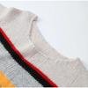 Color Block Striped Loose Knit Sweater Womens Casual Long Sleeve Rainbow Pullover