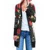 Dames Casual Lange Mouw Voorvest Gradueel Kerst Bedrukte Top Lichtgewicht Jas