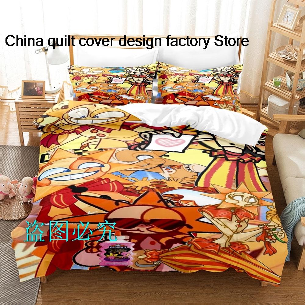 Sundrop FNAF Beding Set Single Twin Ful Quen King-Sized Dimensionsd Dimensions Bed Linen Set Adult People Bedrom Duvetcover Sets Anime Sundrop FNAF