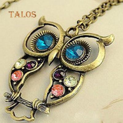 Women's Fashion Sweater Chain Cute Owl Animal Pendant Necklace Jewelry Gift Suspension Trinket