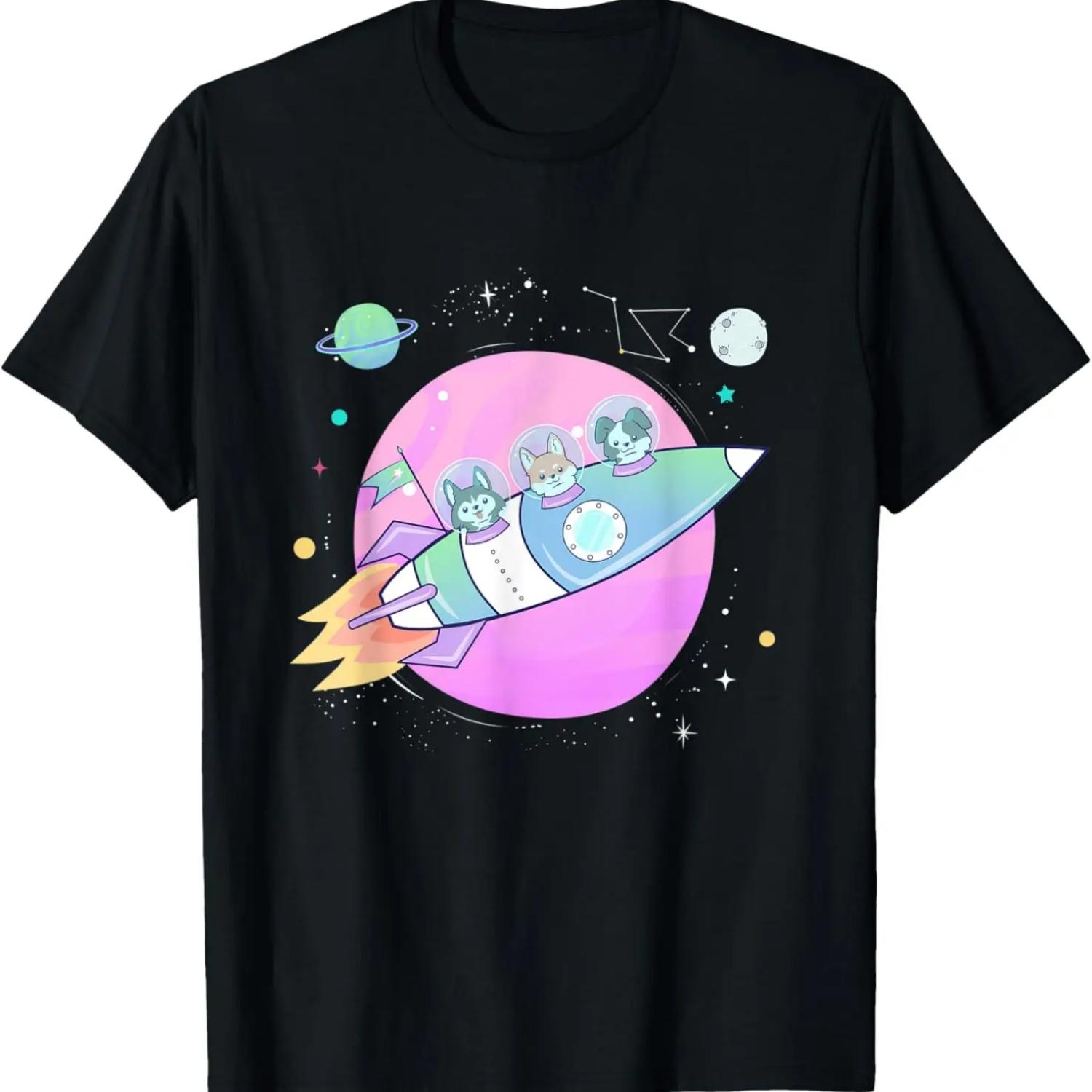 Dogs In Space Dog Astronauts T Shirt Men Women Gift S