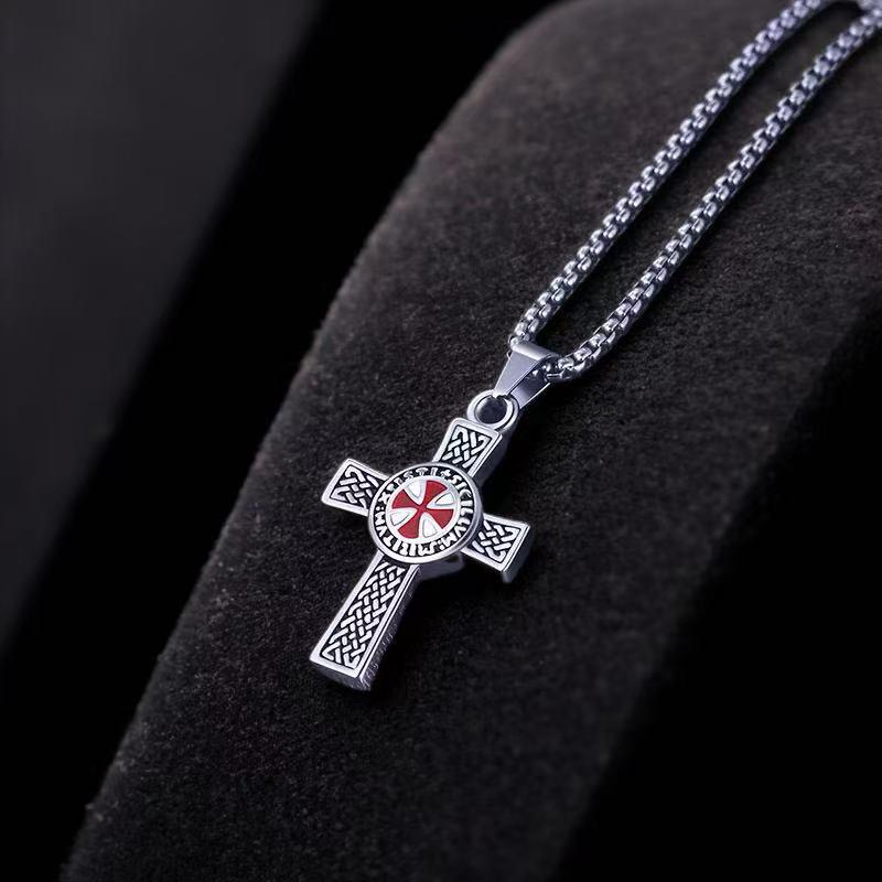 Templar Double-Sided Cross Necklace: Trendy European and American Style