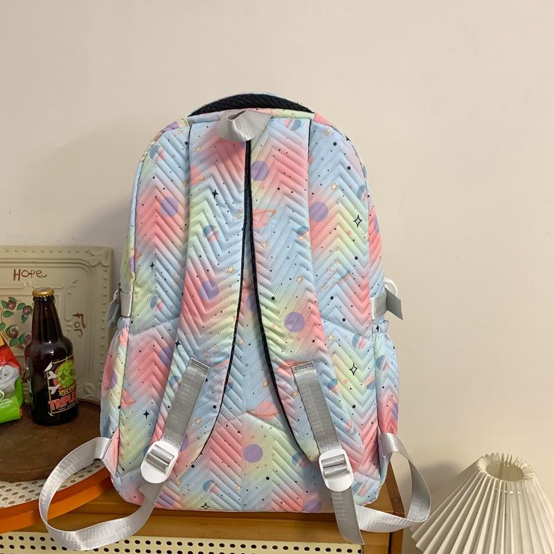 Cartoon Print Backpack Middle School Student Schoolbag Large Capacity Backpack