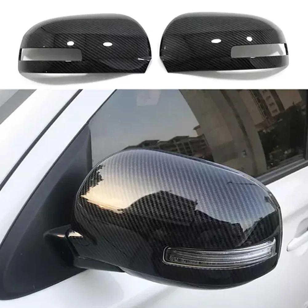 Rear View Side Mirror Cover For Mitsubishi For Outlander 2013-2020 Carbon Fiber Resering Glass Cap ABS Auto Exterior  Accessorie