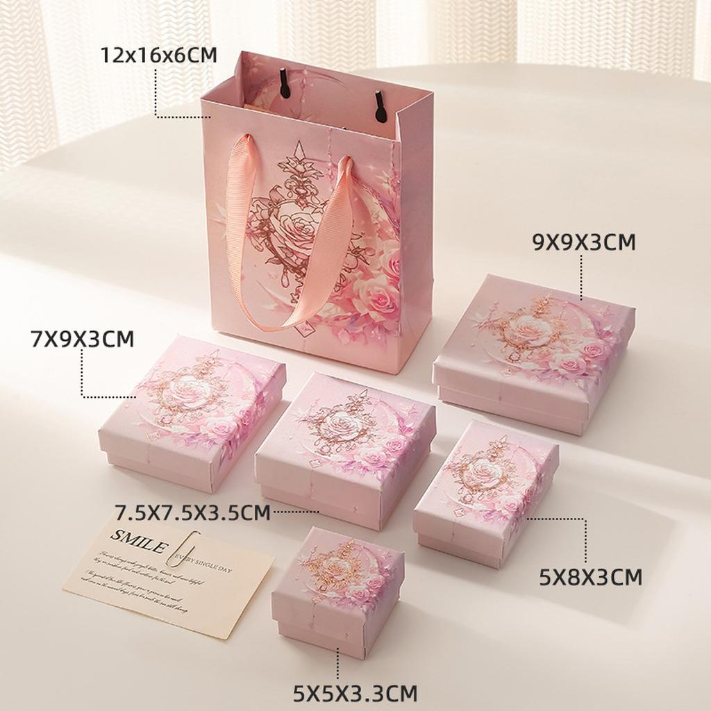 Pink Rose Jewelry Box  Jewelry Packaging Case Gift Packaging Box Premium Jewelry Storage Box For Gift Packaging Personal