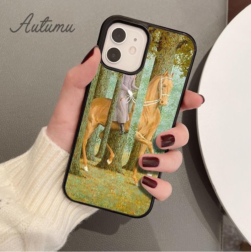 Rene Magritte Phone Case for iPhone 11 12 13 14 Pro Max mini X XR XS SE 2020 5 6S 7 8 Plus Samsung Galaxy S21 S22 Cover shell
