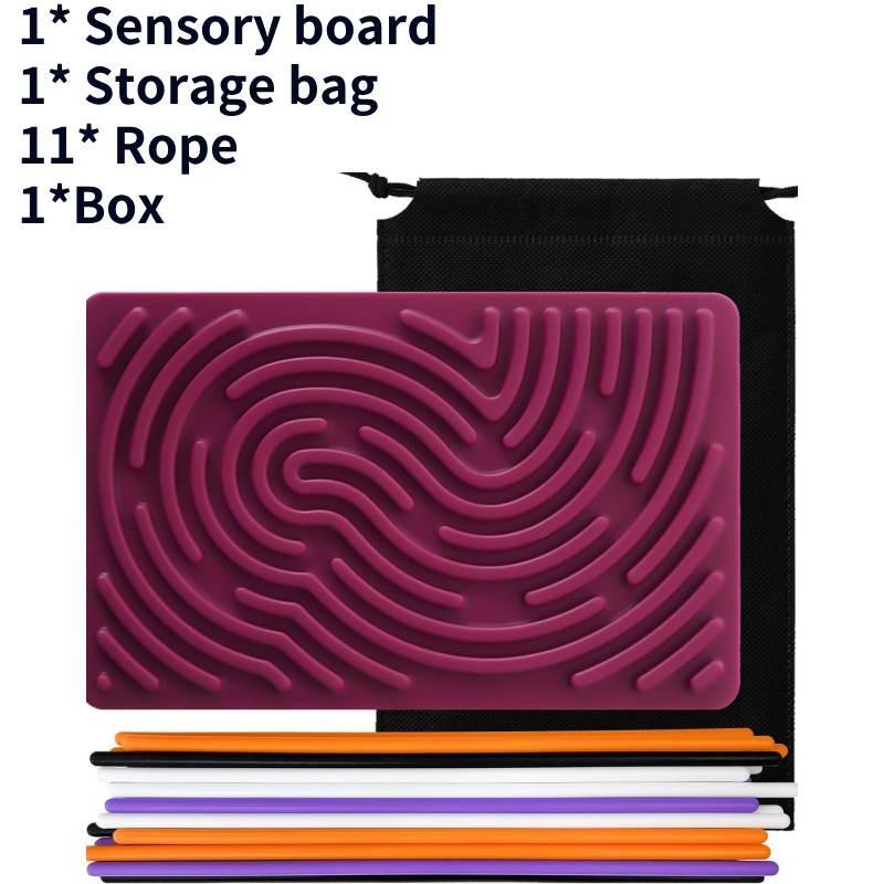 

Sensory Activity Board Rope Set Silicone Plate Early Education Toys Educational Red 11pcs