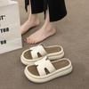 Thick-bottomed cool slippers for women's summer outer wear 2025 new models with skirts, fashionable super fire, casual, stepping on shit, beach one-