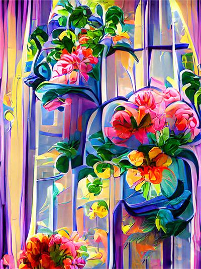 Full Square/round 5d Diy Diamond Painting Fantasy House Landscape Mosaic Embroidery Colorful Flower Scenery Home Decor