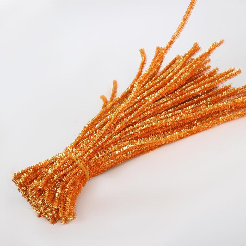 100Pcs Bright Silk Chenille Stem Twisted Rod Wool Root Fluffy Bar Iron Wire DIY Handcraft Twisting Decorations Pipe Cleaners Plush