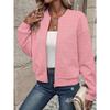 Women S Casual Zip Up Jacket Long Sleeve Loose Fit Geometric Pattern