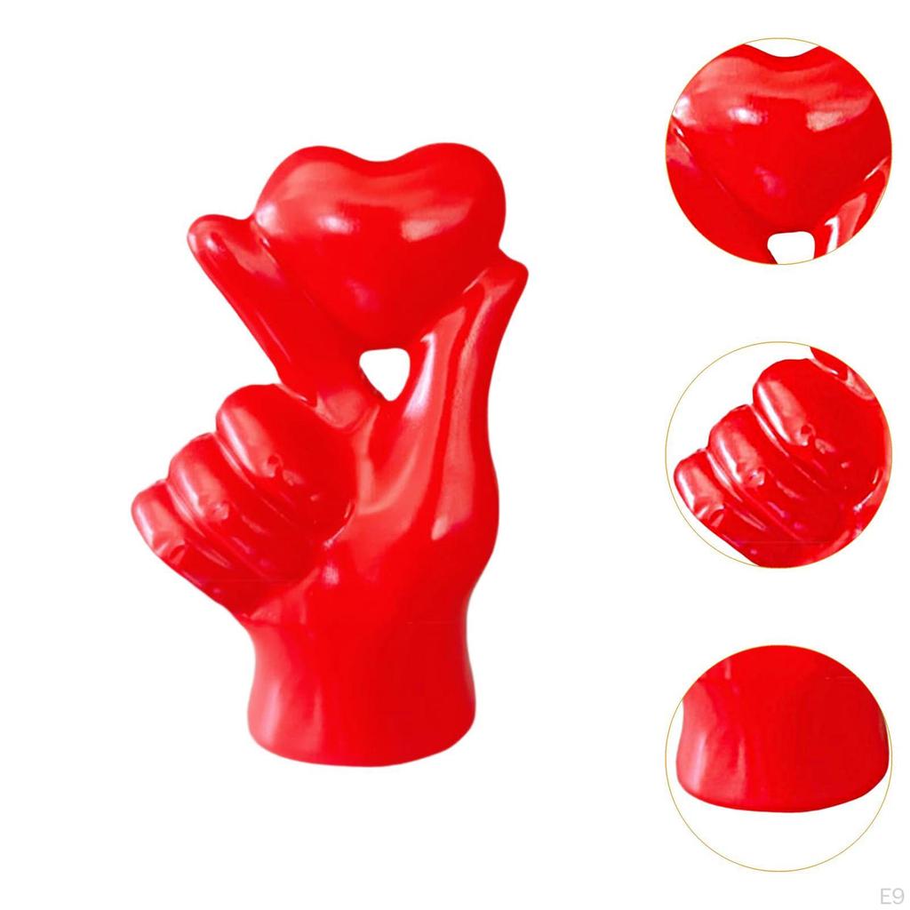 Heart Shaped Hand Sculpture Resin Figure for Table Display 7.5x4.2x11cm Collectible