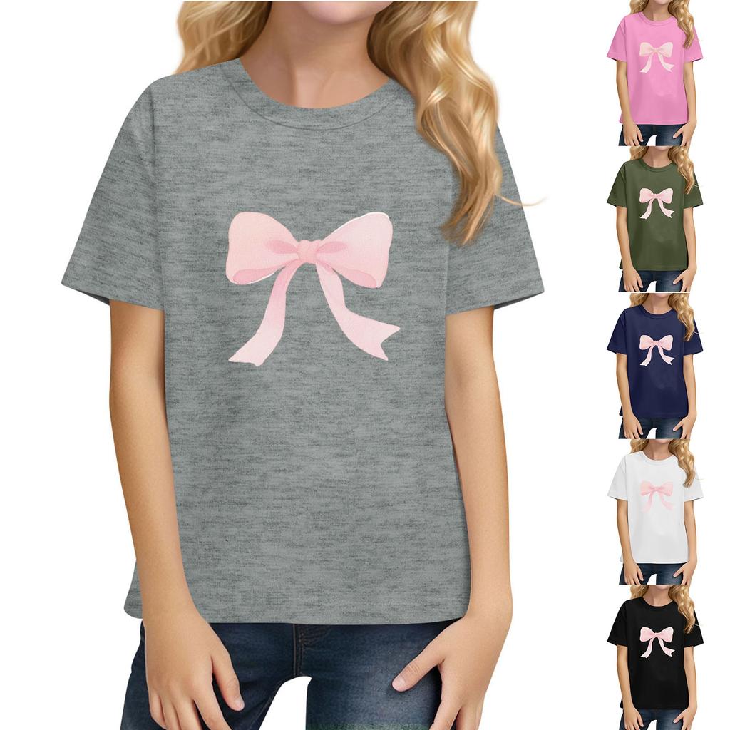 Children's Daily Casual Short-sleeved Color Tops T-shirt