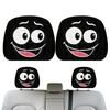 Headrest Covers 2 Pieces Car Seat Headrest Cover Funny Expression Design Cute Breathable For Interior Vehicle Auto Decoration