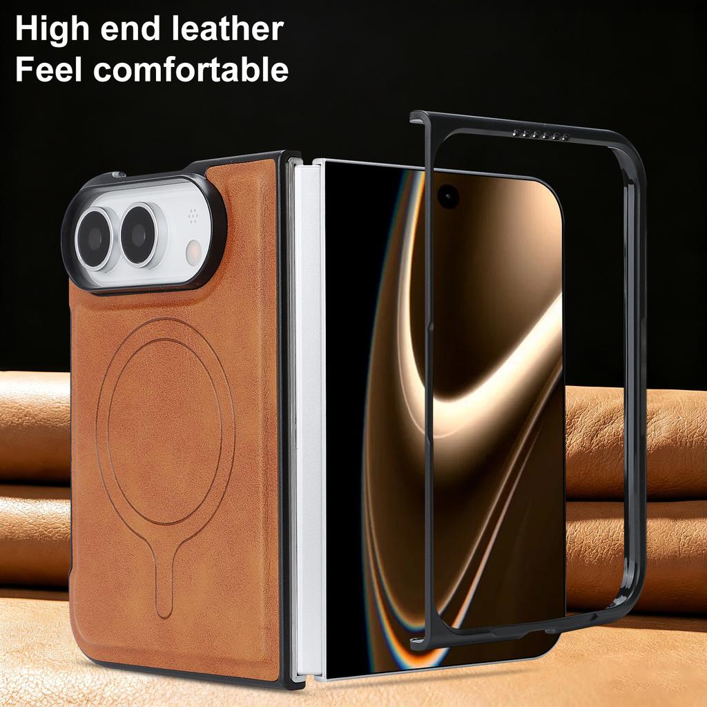 Luxury Business Magnetic Leather Phone Case for iPhone Ultra for Magsafe Shockproof Wear Resistant Comfortable Grip SlimCover