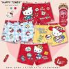 Class A Pure Cotton Girls' Cartoon Boxer Briefs - Breathable, Antibacterial Underwear for Small to Large Children