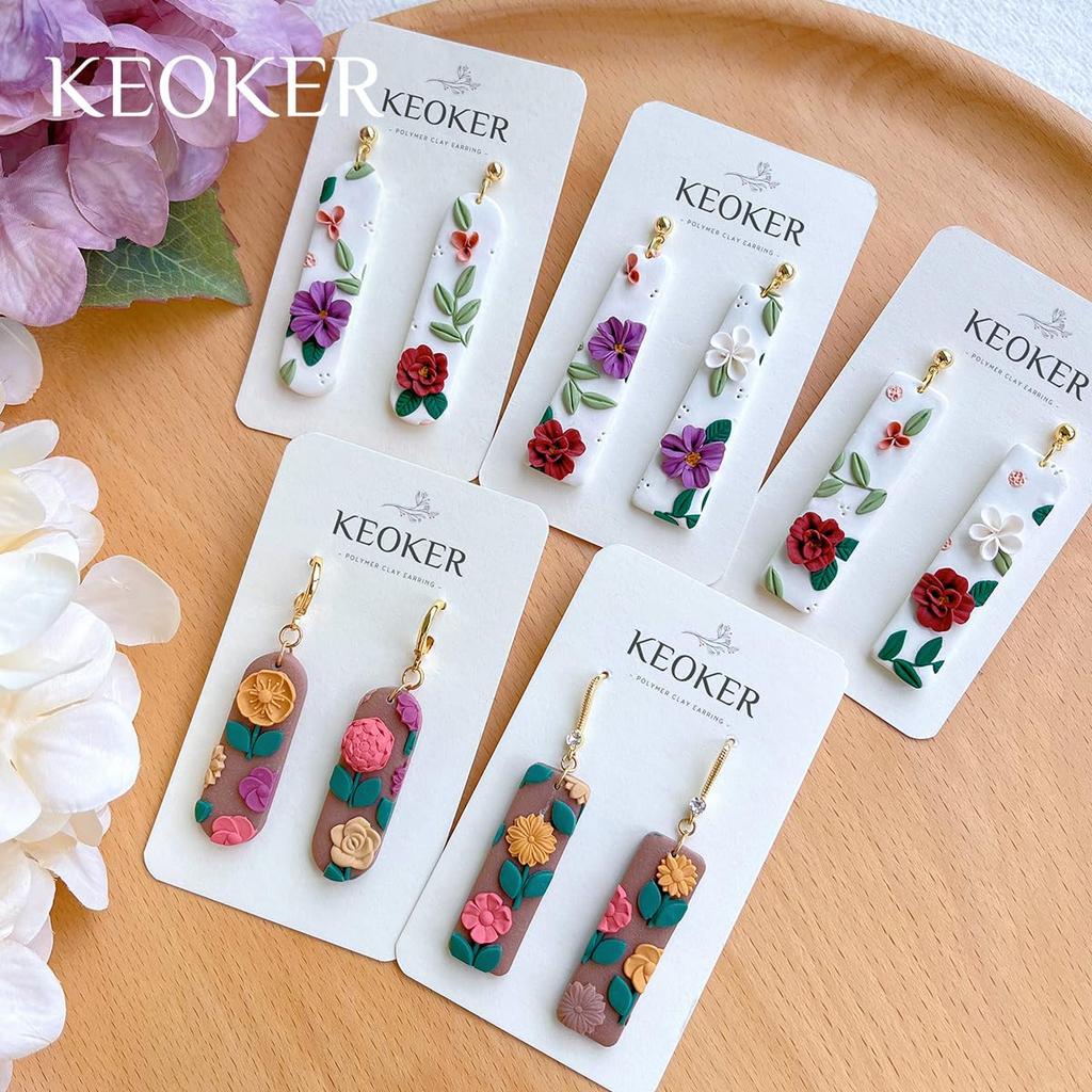 Keoker Brinco Longo Pendente Formato Argila Polimérica Longo Retangular Cortador Básico de Argila Cortador, Cortador, (10 peças)